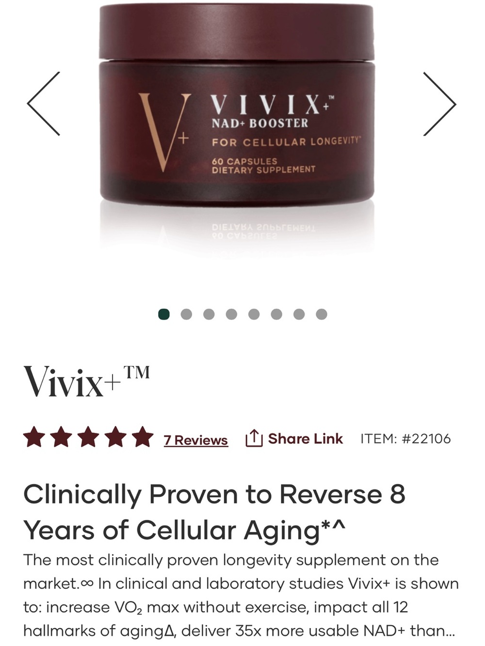 ViVI Vivix+ NAD+ Booster Jar — Deep Burgundy